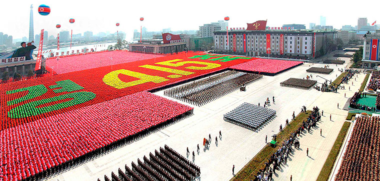Longer view: The military pararade commemorating the 100th birth anniversary