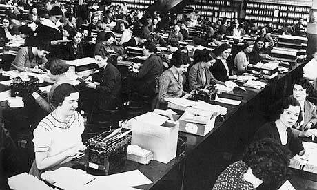 Secretaries at work circa 1935