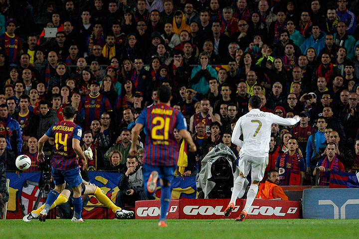 El Clasico update: Ronaldo gets onto the end of a wonderful pass by Mezut Ozil