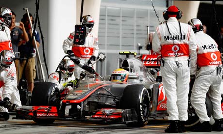 Lewis Hamilton of McLaren before mechanical problems blighted his race at
