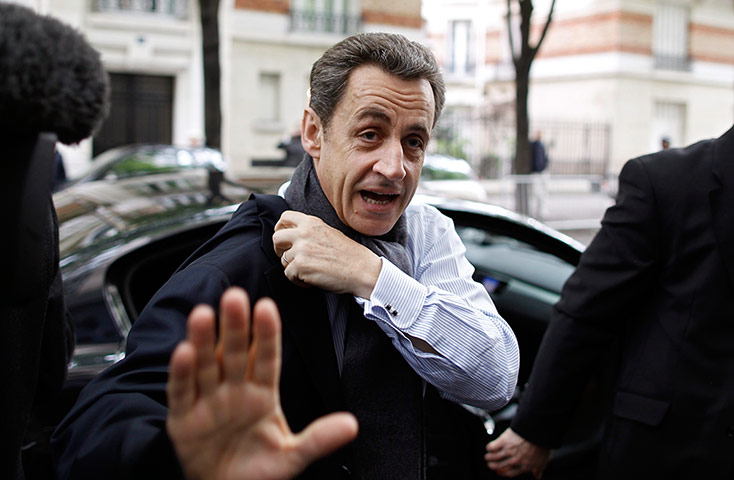 Picture desk live: Nicolas Sarkozy arrives at his campaing headquarters