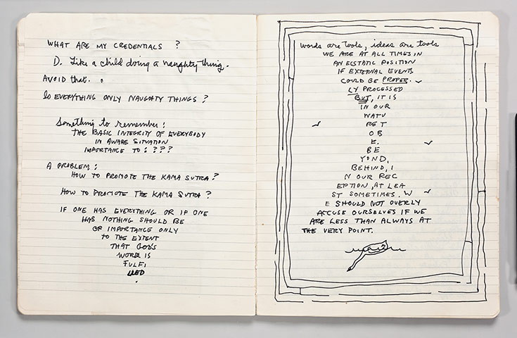 Glasgow International: A spread from Paul Thek's notebook No 63, 1974, at the Modern Institute