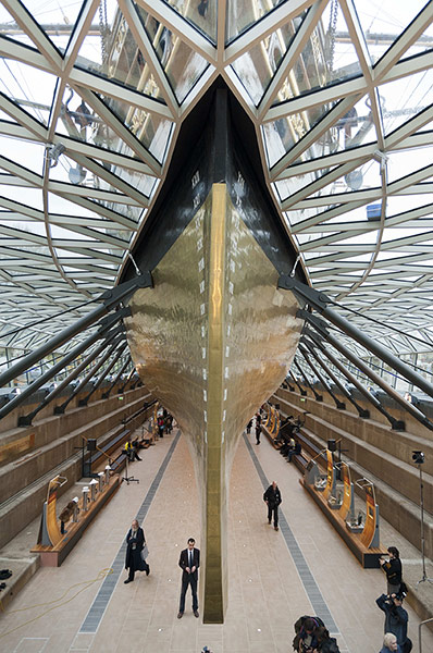 Cutty Sark photo call: The bow of the restored Cutty Sark