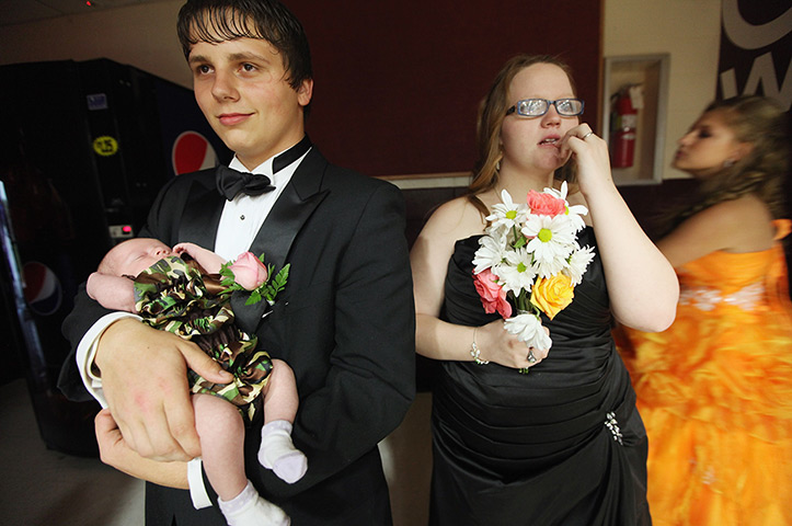 Booneville, Kentucky: Married students at the the Owsley County High School prom