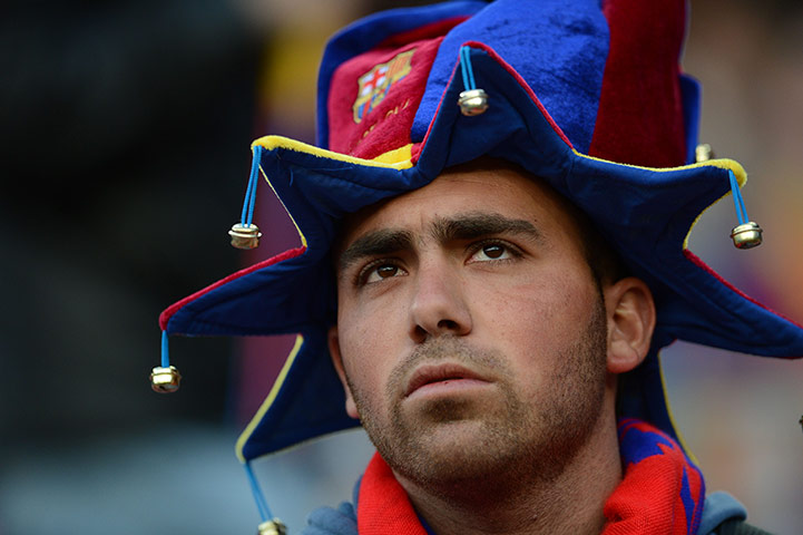 Barcelona v Chelsea: A pensive Barcelona supporter