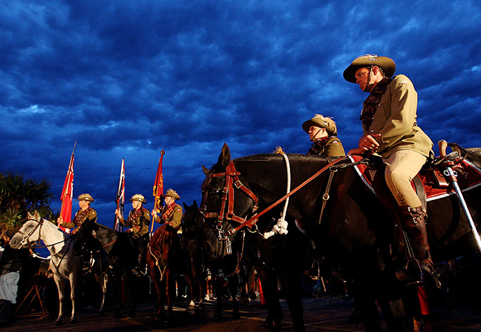 Anzac Day: Members of the Mudgeeraba light horse troop commemorate ANZAC Day