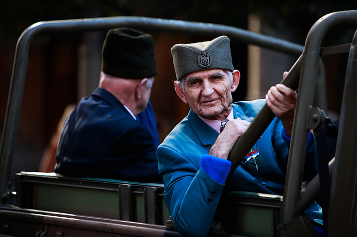 Anzac Day: Parade participants take part in the Anzac Day Parade in Sydney, Australia