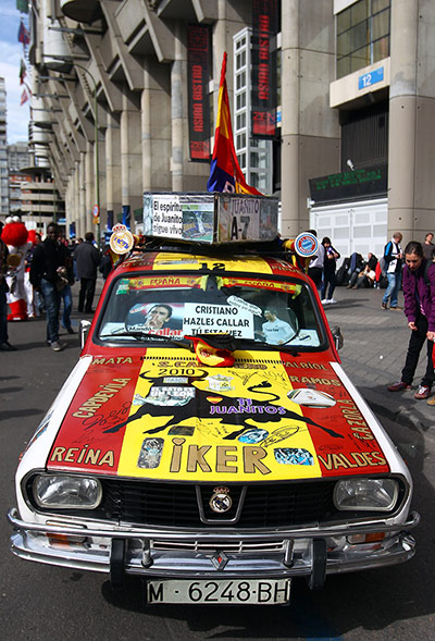 Real Madrid v Bayern: A Real Madrid fan's car