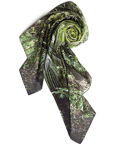 Hijab friendly fashion: Hijab friendly fashion forest print silk scarf
