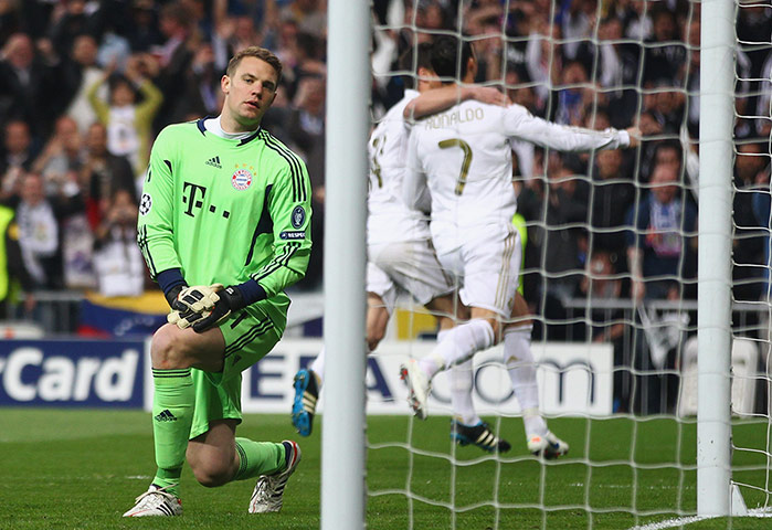 Real Madrid v Bayern: Manuel Neuer of Bayern Munich looks dejected