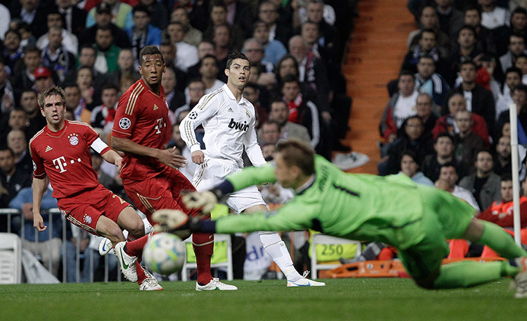 Real Madrid v Bayern: Ronaldo and Bayern keeper Manuel Neuer 
