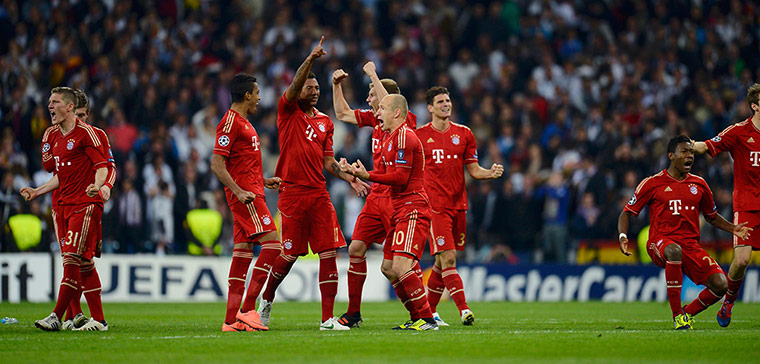 Real Madrid v Bayern: Bayern Munich's players celebrate 