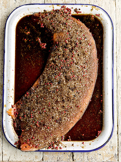 Fennel and maple salmon: Fennel and maple-cured salmon 2