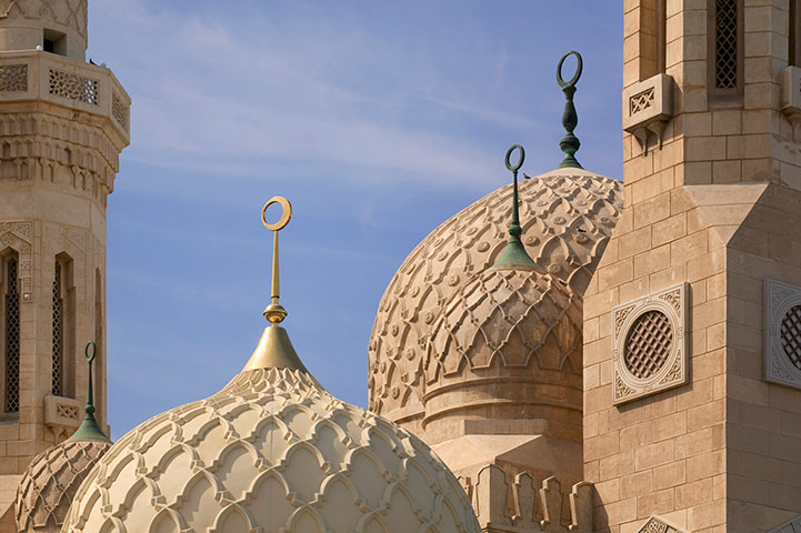 Dubai Gallery: Ornate Domes of the Jumeirah Mosque in Dubai