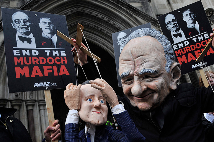 Week in Business: A puppet protest outside the Leveson Inquiry at the High Court in London