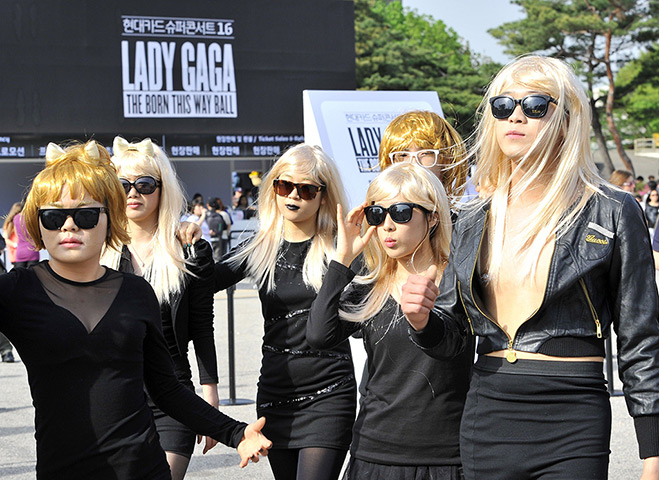 Picture desk live: Lady Gaga fans wait at Seoul's Olympic Stadium before concert