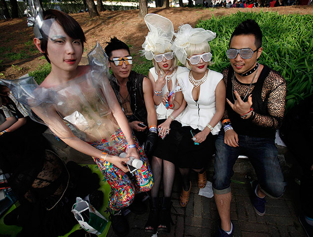 24 Hours: Fans dressed as singer Lady Gaga wait for her concert in Seoul