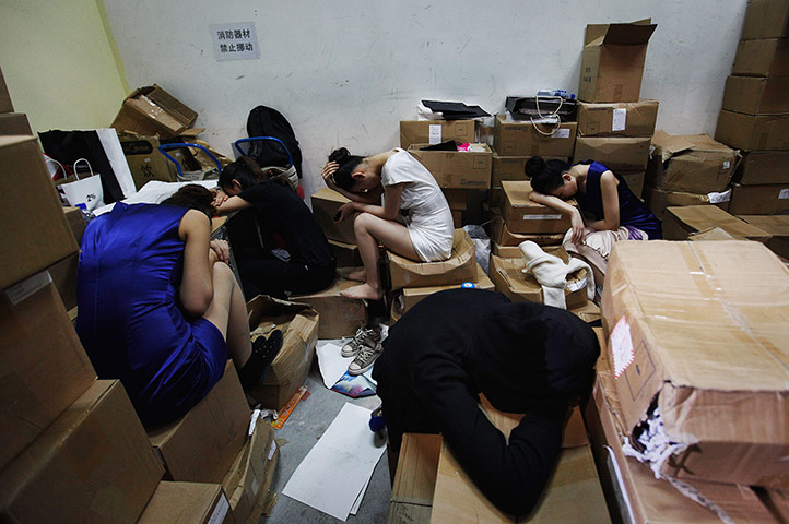 24 Hours: Models backstage at the 2012 Beijing International Automotive Exhibition