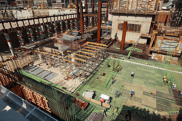 World Trade Centre: 4 September 2008: Construction workers continue