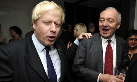 Boris Johnson Ken Livingstone Evening Standard 1000 Influential Londoners party