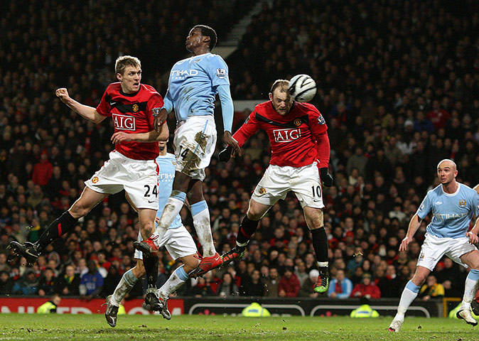 Past Manchester derbies: Manchester United's Wayne Rooney scores his sides third goal of the game