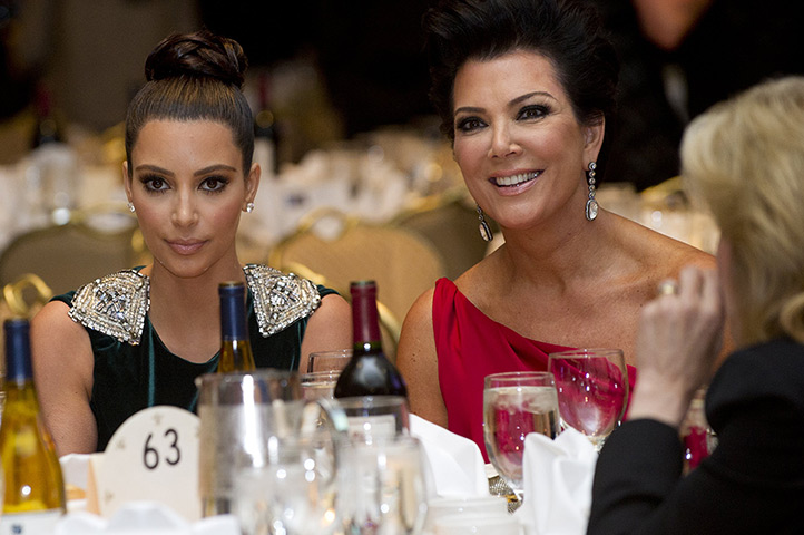 White House dinner: Kris Jenner, right, and Kim Kardashian 