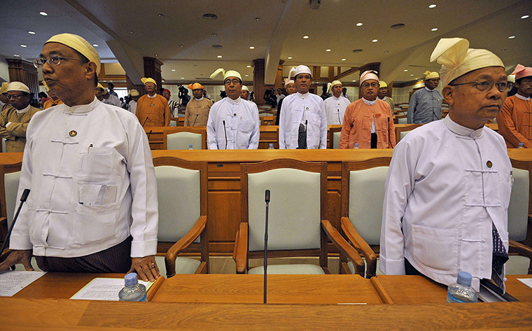 Picture desk live: Aung San Suu Kyi's empty seat in Burma's Parliament