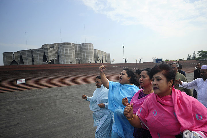 Picture desk live: Lawmakers protest outside parliament in Dhaka