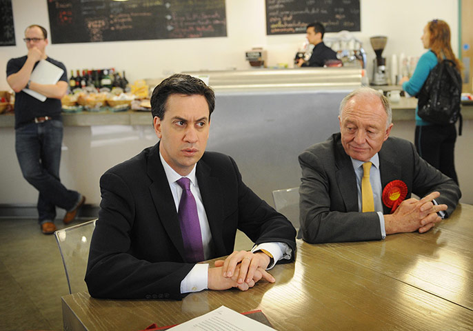 Picture desk live: Ed Miliband and Ken Livingstone at Kennington Business Park in London