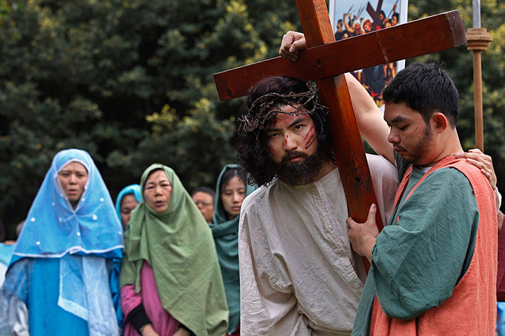 Holy Week: An actor portraying Jesus Christ 
