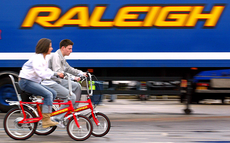 The history of Raleigh: Raleigh Choppers are ridden during the re-launch of the cult 1970s bicycle