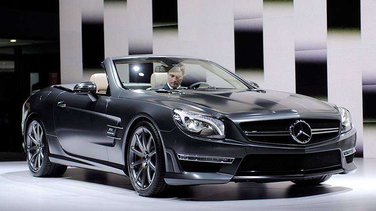 New York auto show: The new Mercedes Benz SL65 AMG during a press conference 