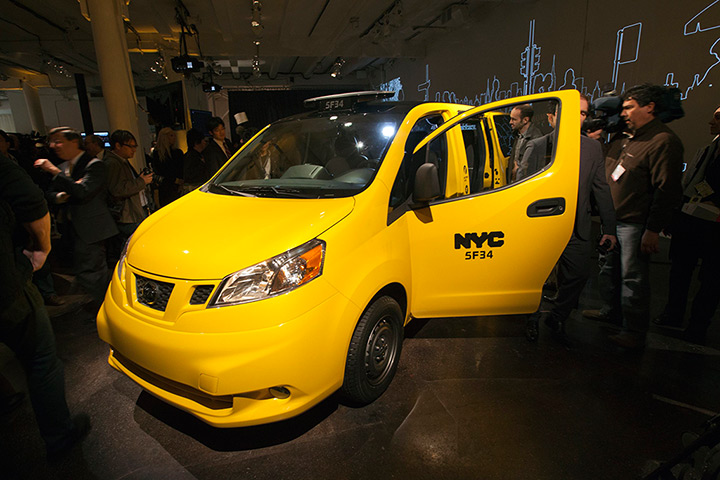 New York auto show: The Nissan NV200 taxi van during its unveiling