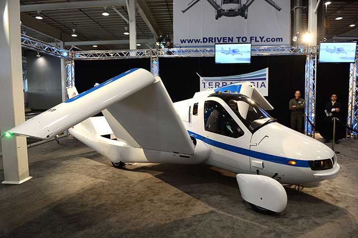 Bangkok siege: The wings fold up in a demonstration of the Terrafugia Flying Car