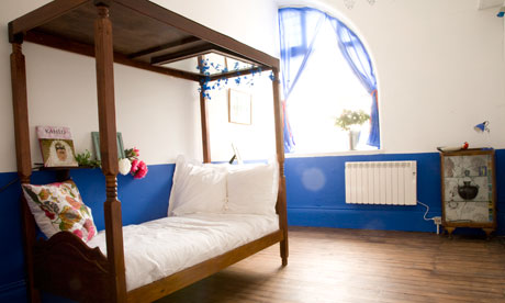 Melanie Wilson's Frida Kahlo designed bedroom at BAC. Photograph: Katherine Leedale/Press