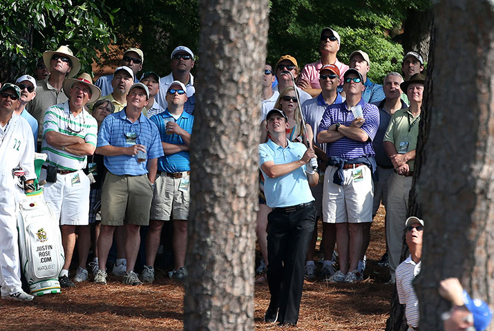 Masters: Justin Rose in the trees at the Masters
