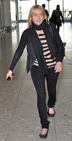 Virgin/Big Pictures: Kate Winslet at Heathrow Airport