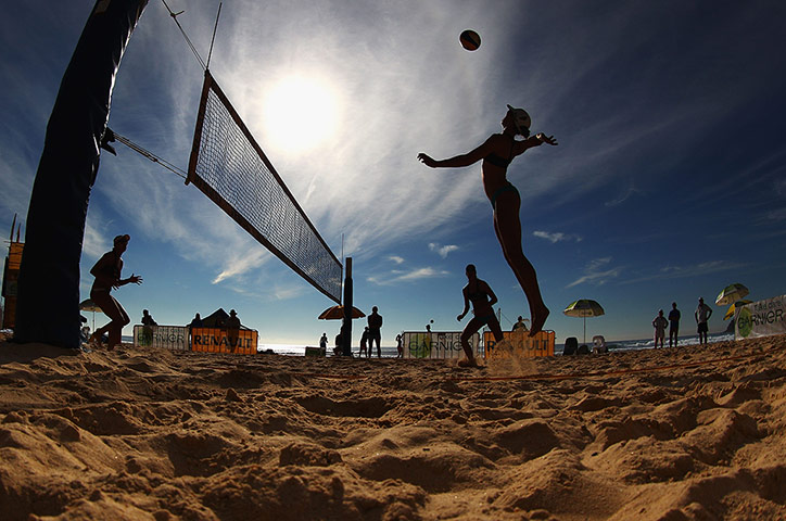 Best of the week: A player spikes the ball on day two of the National Beach Volleyball Series