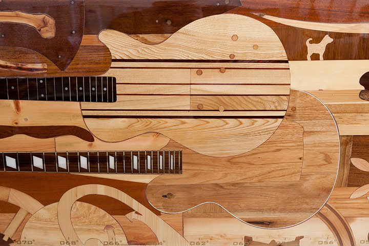 The Boat Project: Guitars make up part of the side of the boat