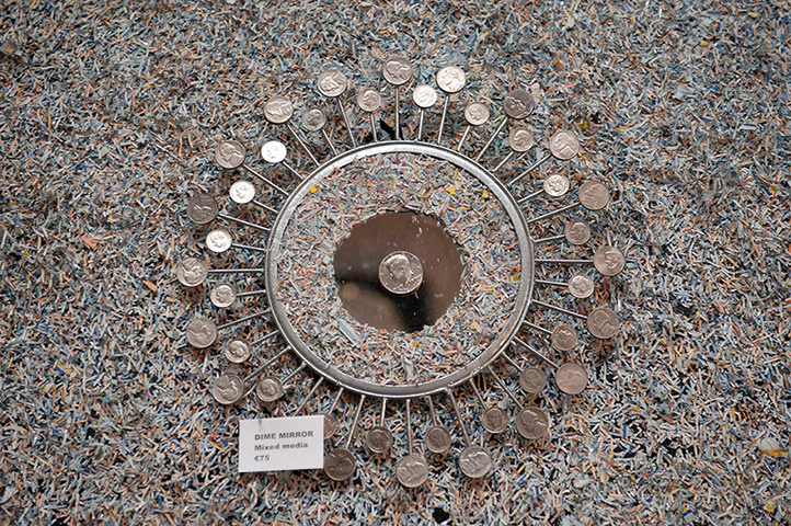 Billion Euro house: Billion Euro House art installation made from 1.4 billion shredded notes