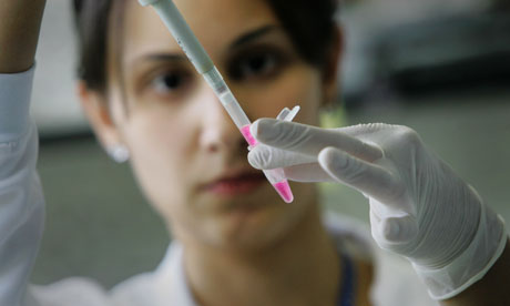 A scientific researcher extracts RNA from embryonic stem cells