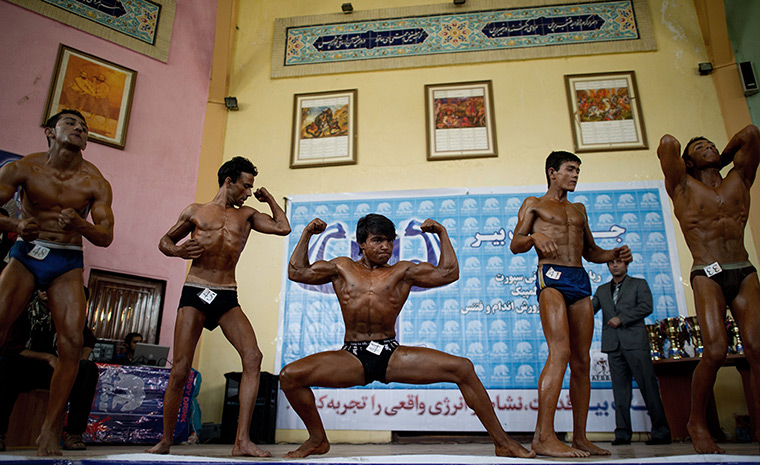 24 hours in pictures: Afghan bodybuilders compete in the bantamweight class in Kabul