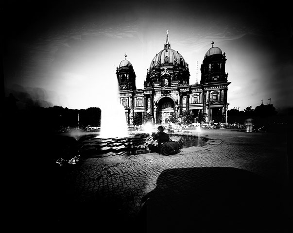 Trashcam: Berlin Cathedral seen by a dumpster