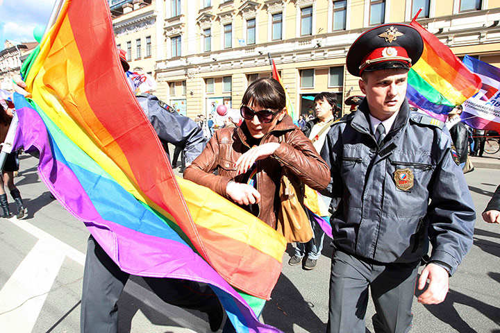 Picture Desk Live: Russian police detain a gay rights activist 