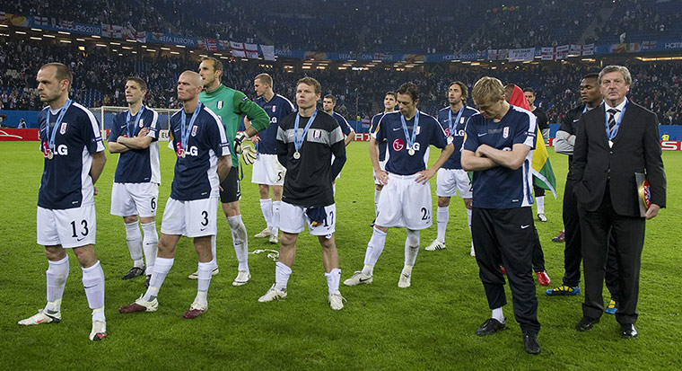 Roy Hodgson career: Dejected Fulham after defeat in the 2010 Europa League final