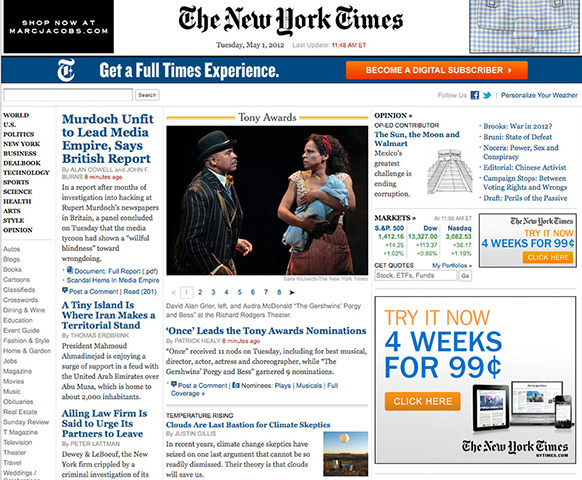 Rupert Murdoch unfit: The New York Times - Rupert Murdoch not fit to run headline