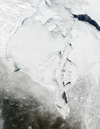 Satellite Eye on Earth: Ice breaking up in Hudson Bay
