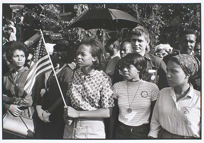 Danny Lyon: SNCC workers outside funeral