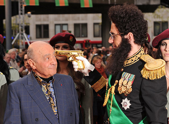 Picdesklive: Al Fayed and Sacha Baron Cohen