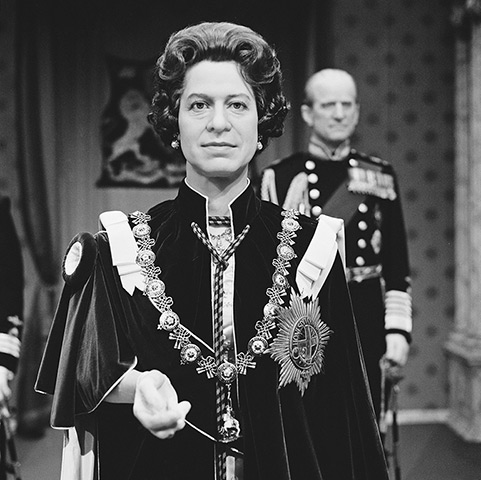 The Queen at Tussauds : 1977: A waxworks of Queen Elizabeth II with Prince Philip